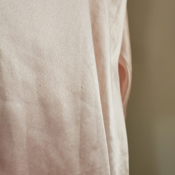 50s 60s Vintage ILGWU Powder Puff Pink Satin & Lace Flat Collar Nightgown - Picture 8 of 10